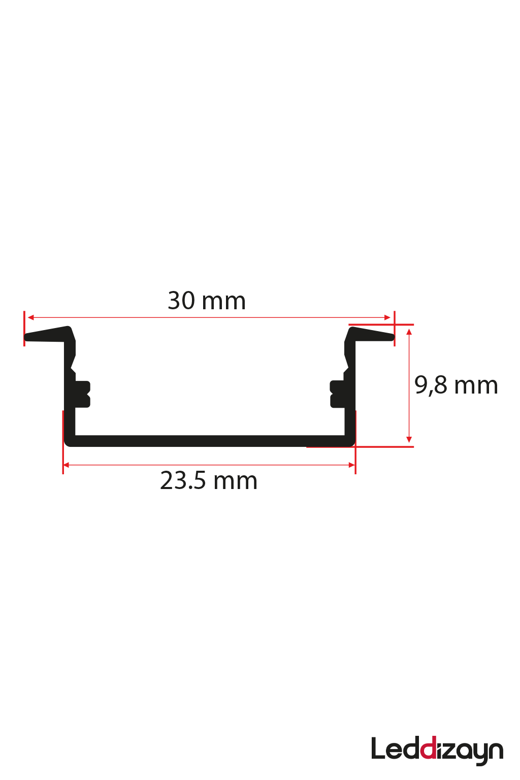 10x30 mm Alüminyum Kanatlı Led Profili