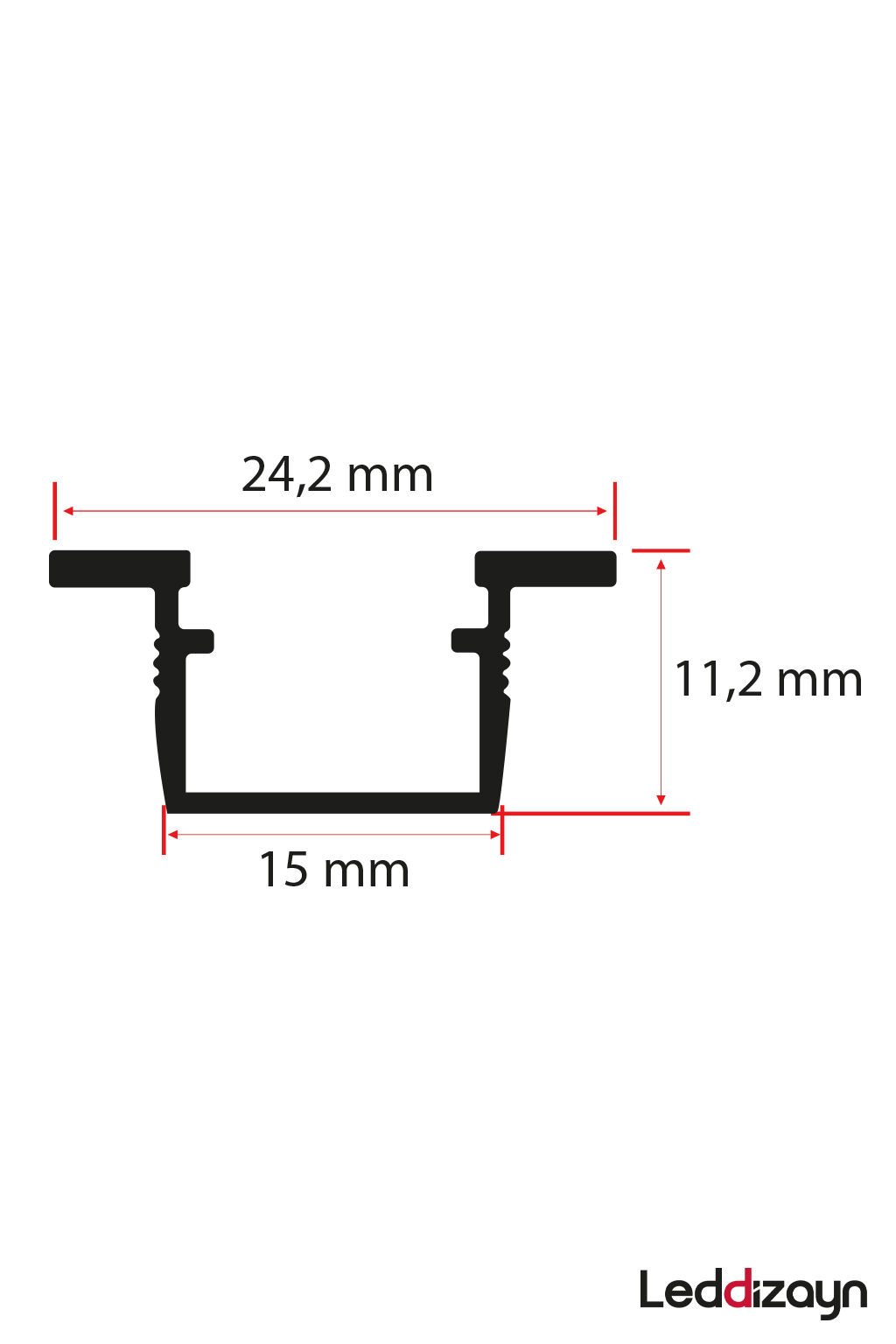 12x24 mm Alüminyum Kanatlı Led Profili