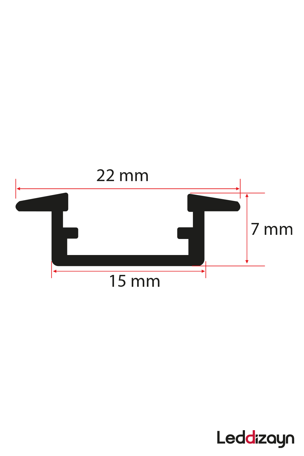 7x22 mm Alüminyum Kanatlı Led Profili