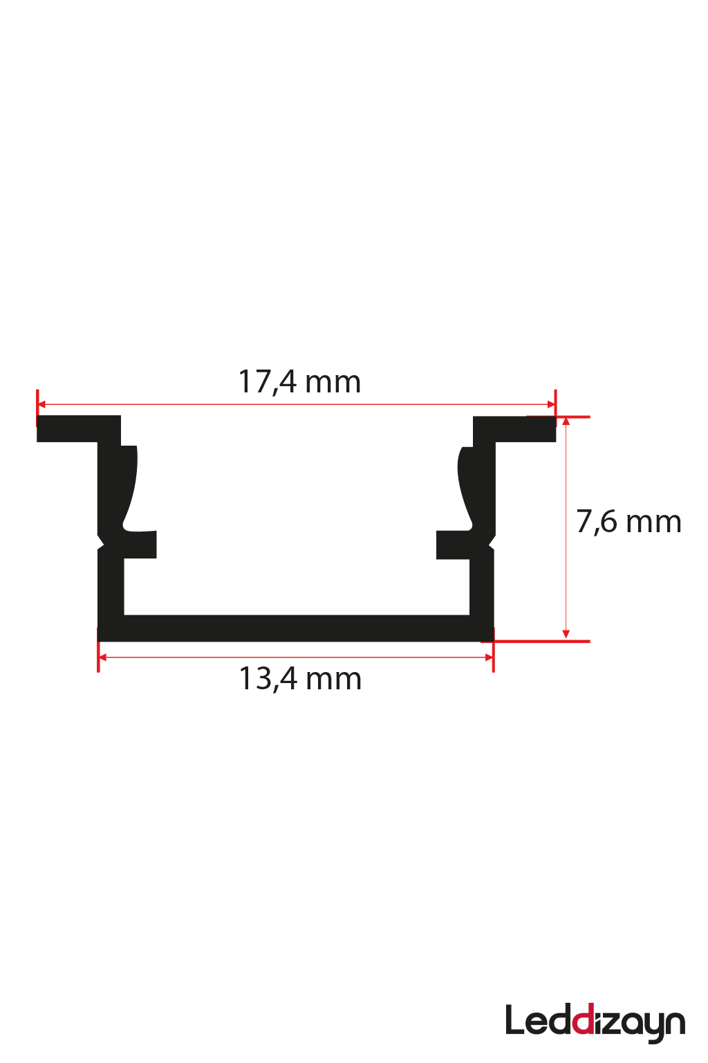 7x13 mm Kanatlı Led Profili