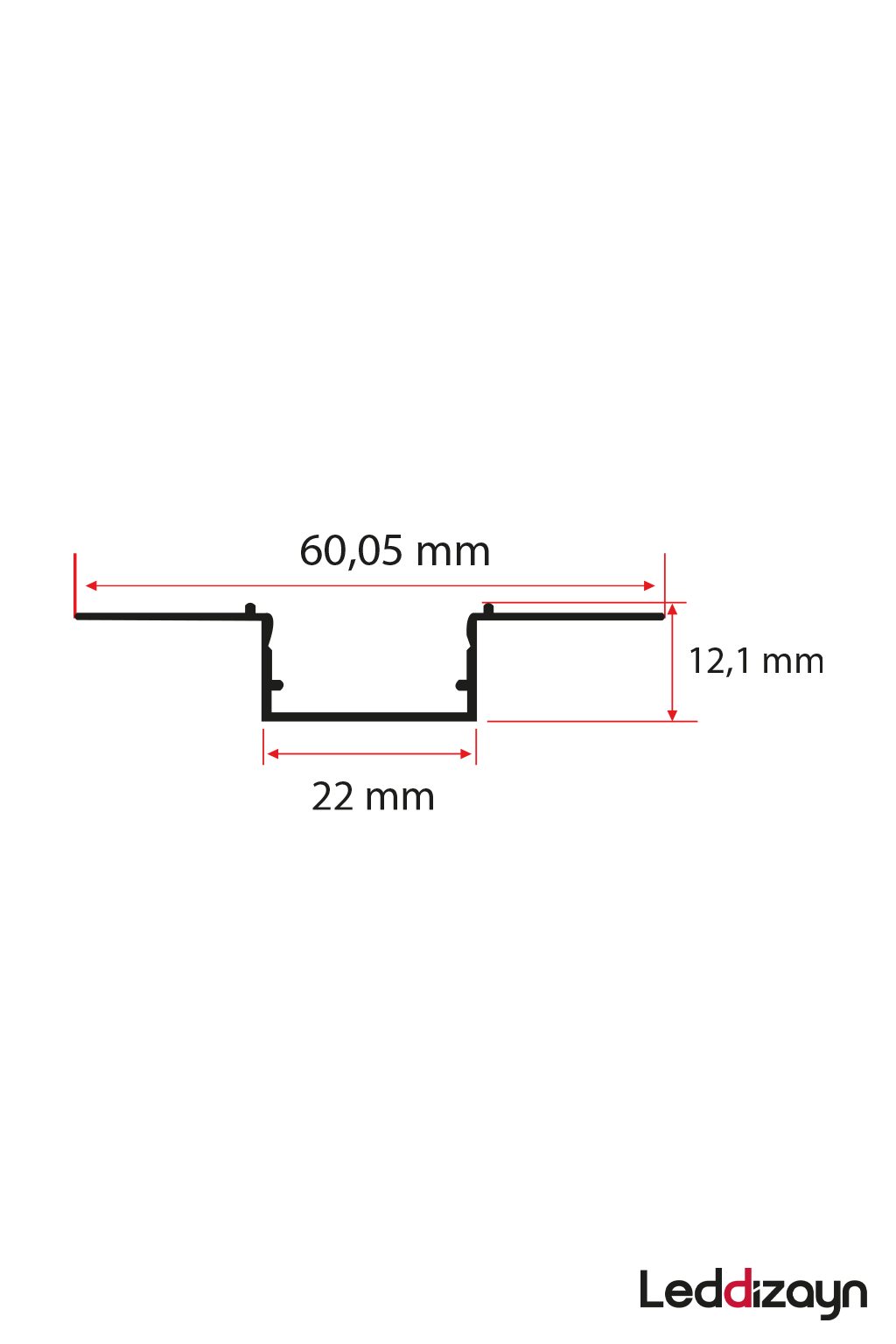 2.2 cm Trimless Alçıpan LED Profili