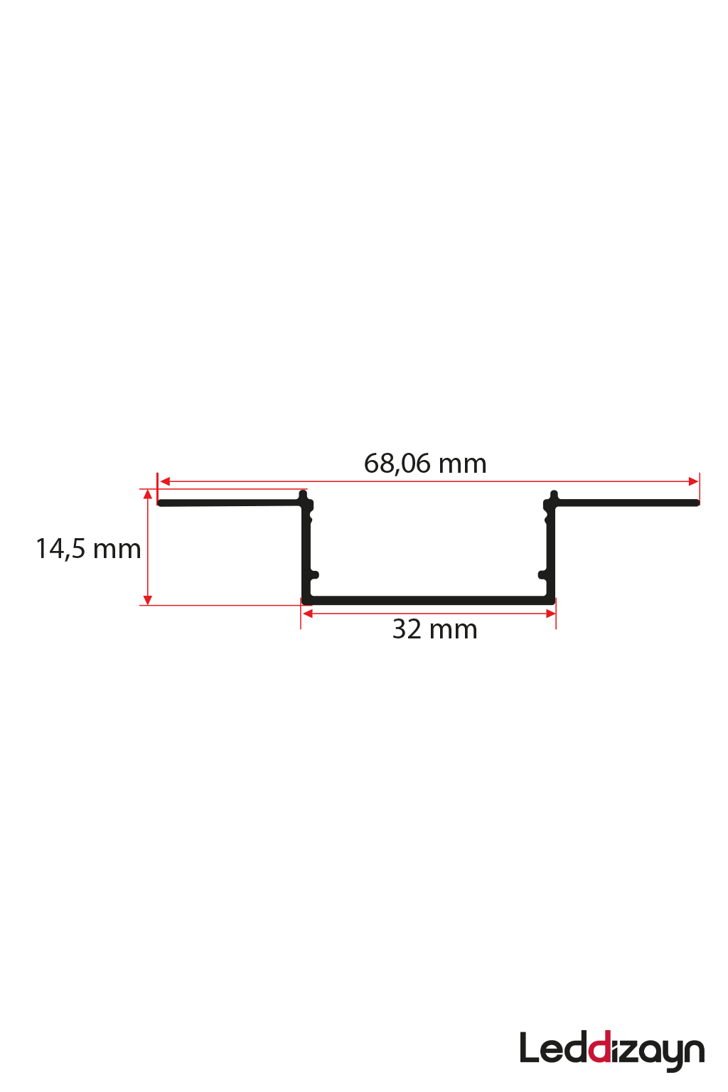 3.2 Cm Trimless Alçıpan Led Profili